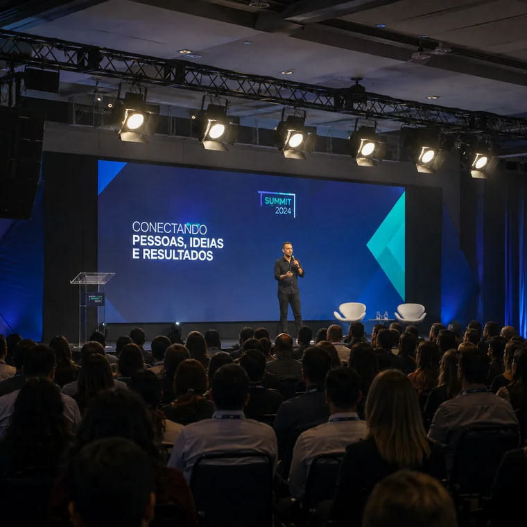 COB Indoor 400W c/ Bandoor — Em evento corporativo