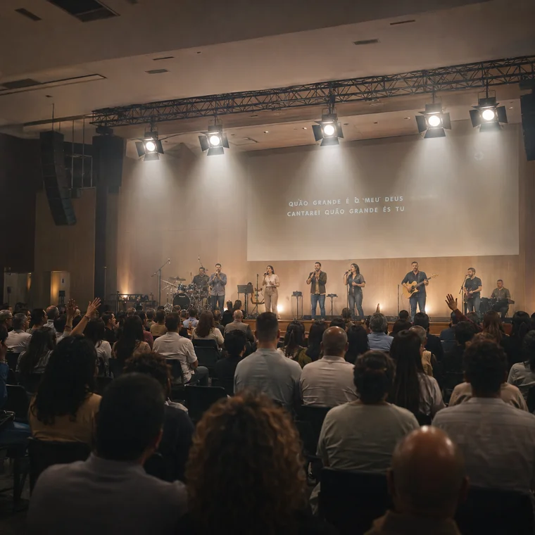 COB Indoor 400W c/ Bandoor — Em igreja